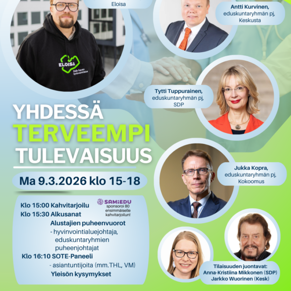 Ma 9.3.2026 Yhdessä terveempi tulevaisuus -SOTE-tilaisuus Savonlinnassa