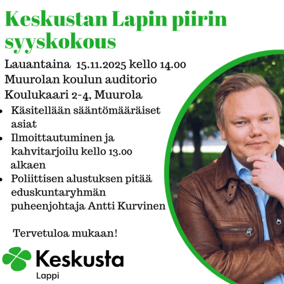 Keskustan Lapin piirin sääntömääräinen syyskokous