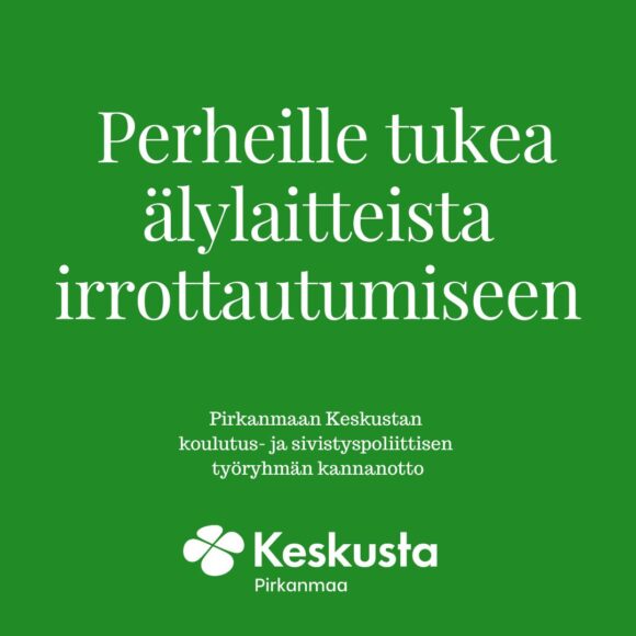 Kannanotto: Perheille tukea älylaitteista irrottautumiseen