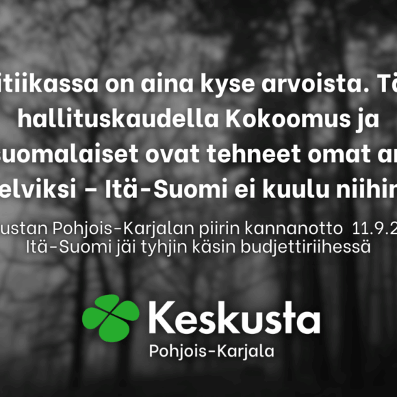 Itä-Suomi jäi tyhjin käsin budjettiriihessä