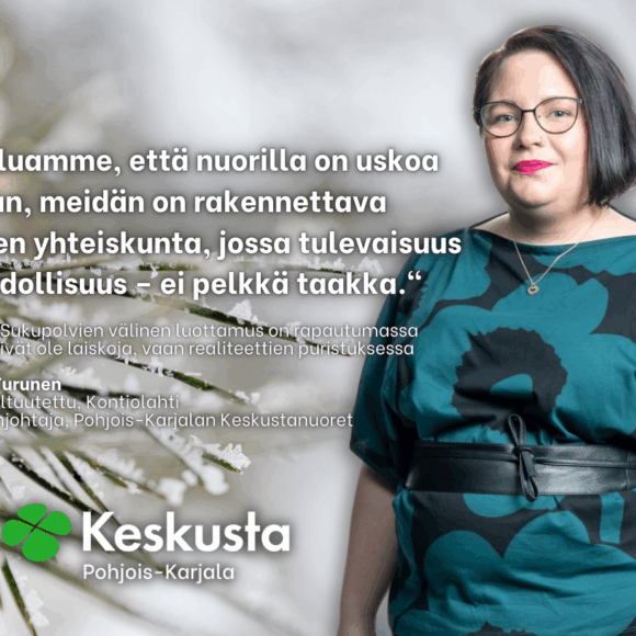 Susanna Turunen: Sukupolvien välinen luottamus on rapautumassa – nuoret eivät ole laiskoja, vaan realiteettien puristuksessa