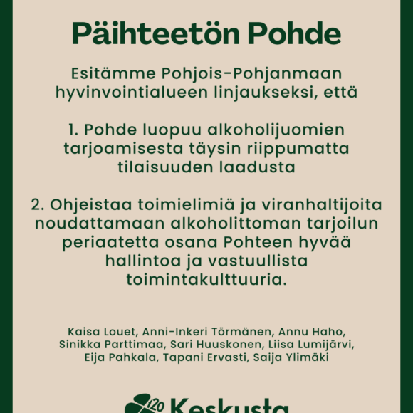 Aluevaltuustoaloite Päihteetön Pohde