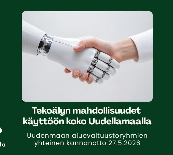 Tekoälyä ihmisen ehdoilla – palveluiden tueksi koko Uudellamaalla