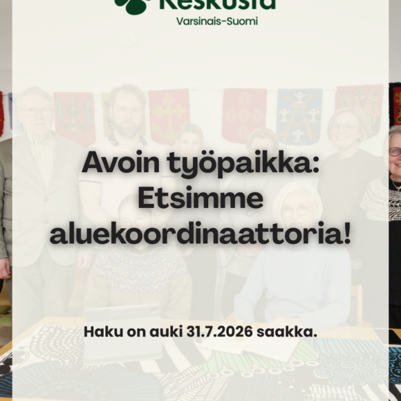 Avoin työpaikka: Etsimme aluekoordinaattoria!