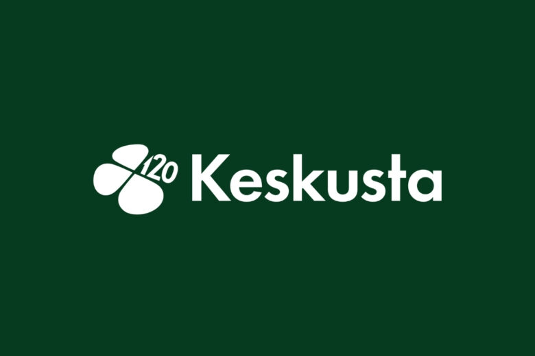 Keskusta 120 vuotta -juhlalogo