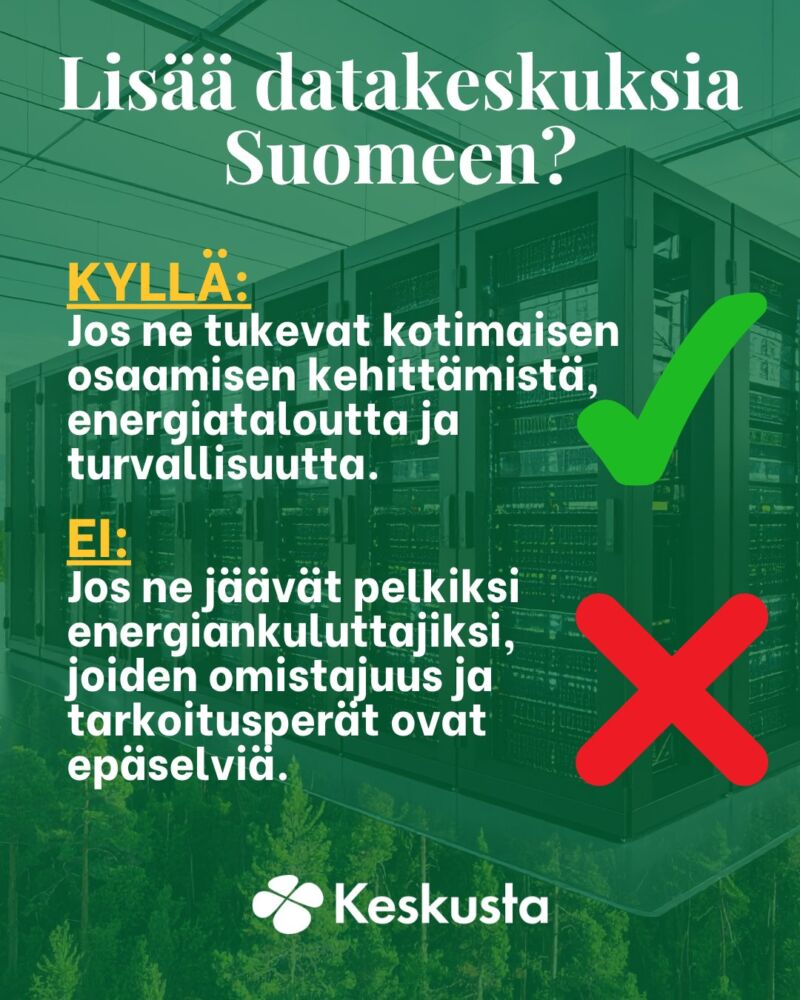 Image for the Tweet beginning: Onko järkevää rakentaa useita datakeskuksia